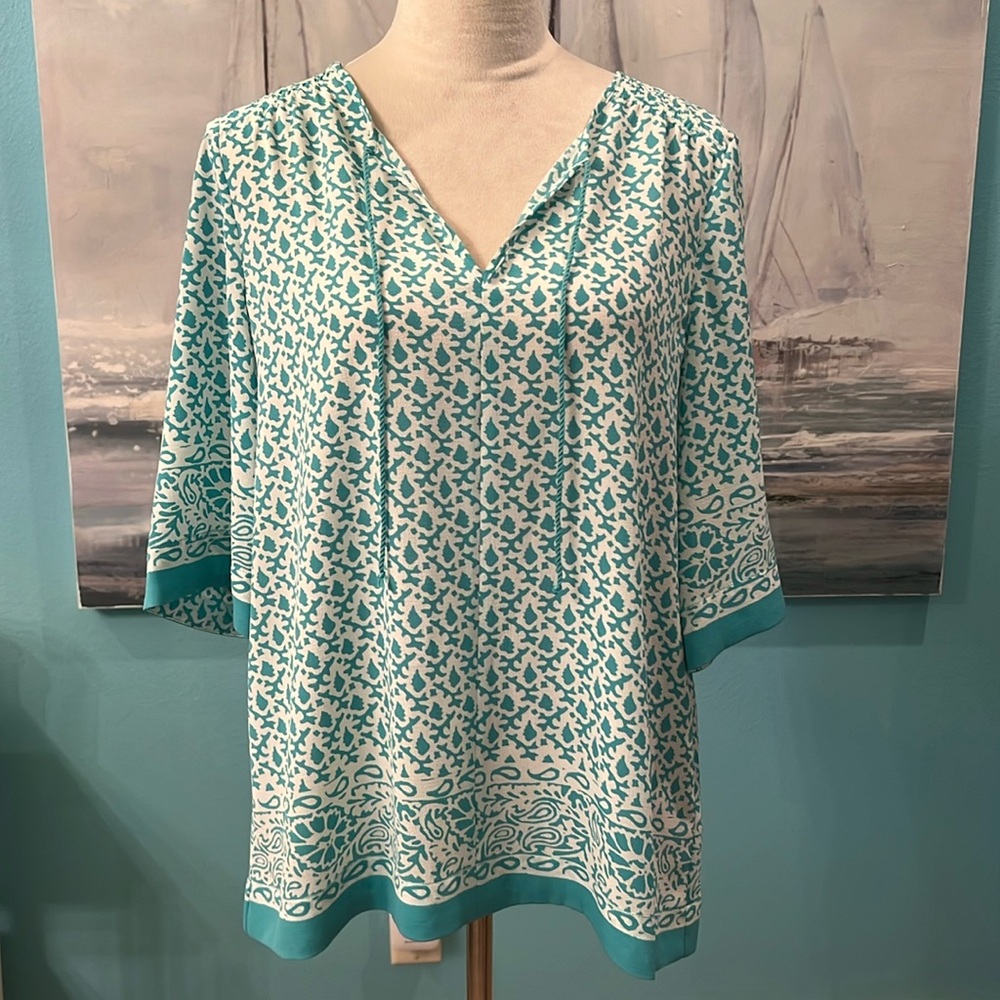 NWT CHAUS New York Short Sleeve Blouse, Small